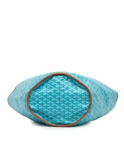 Tote Bags*Goyard Preloved Reversible Coated Canvas Tote with Leather Trim and Flat Blue