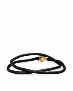 Necklaces*Dior Preloved Rope Strap Choker Necklace with Lobster Clasp Closure Black