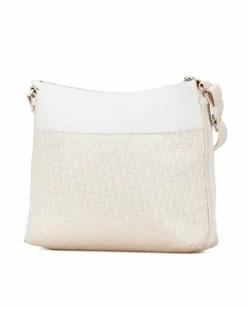 Cross-Body Bags*Dior Preloved Saddle Bag White Canvas Leather Crossbody Brown