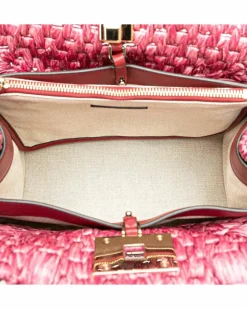 Tote Bags*Ferragamo Preloved Salvatore Studio Straw Tote Bag - Pink
