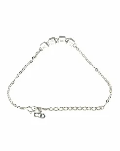 Bracelets*Dior Preloved Plated Charm Bracelet with Logo Cubes Silver