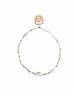 Bracelets*Chanel Preloved Plated Enamel Strawberry Chain Bracelet Silver