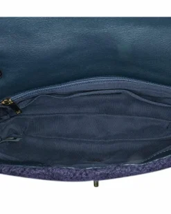 Shoulder Bags*Chanel Preloved Small Cable Knit Flap Shoulder Bag with Chain Straps Blue