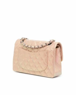 Shoulder Bags*Chanel Preloved Small Classic Iridescent Lambskin Double Flap Shoulder Bag Pink