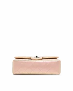 Shoulder Bags*Chanel Preloved Small Classic Iridescent Lambskin Double Flap Shoulder Bag Pink