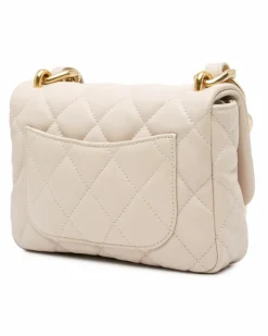 Shoulder Bags*Chanel Preloved Small Quilted Lambskin Flap Shoulder Bag with CC Twist-Lock Brown