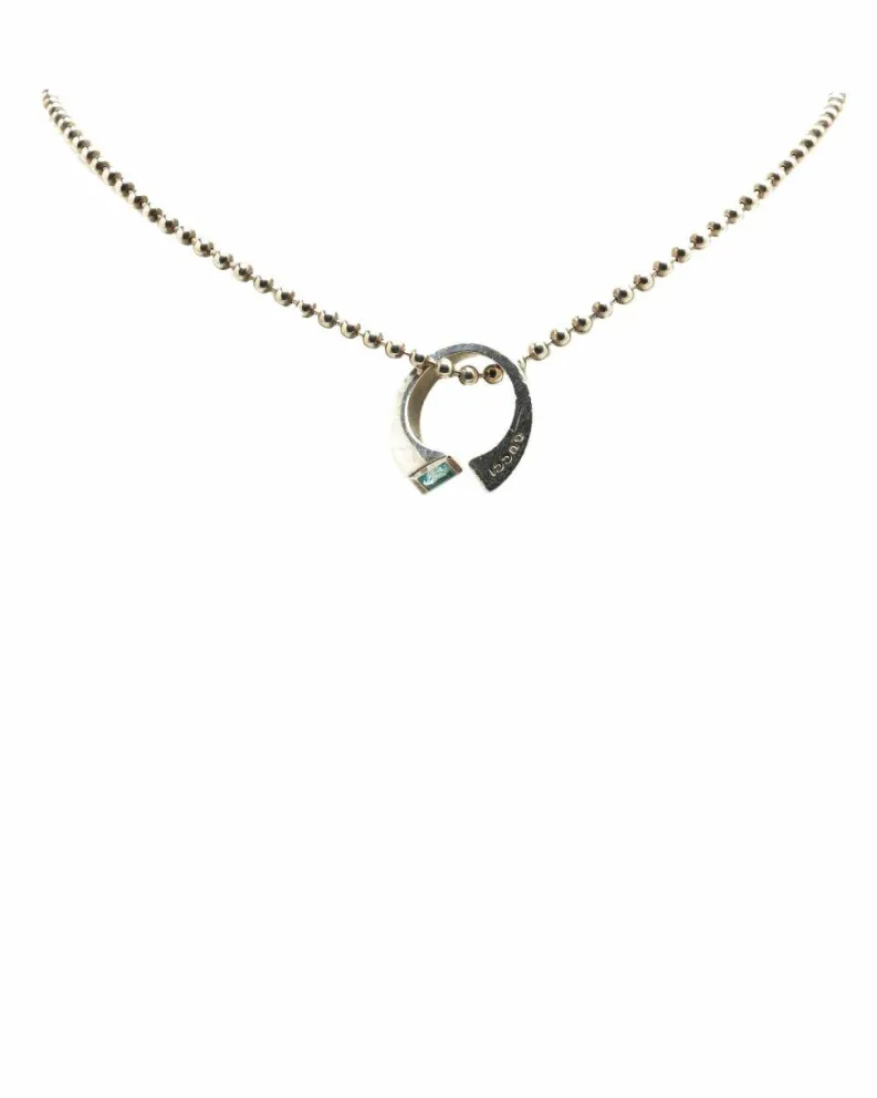 Necklaces*Gucci Preloved Sterling Blue Topaz Pendant Necklace Minimalist Silver