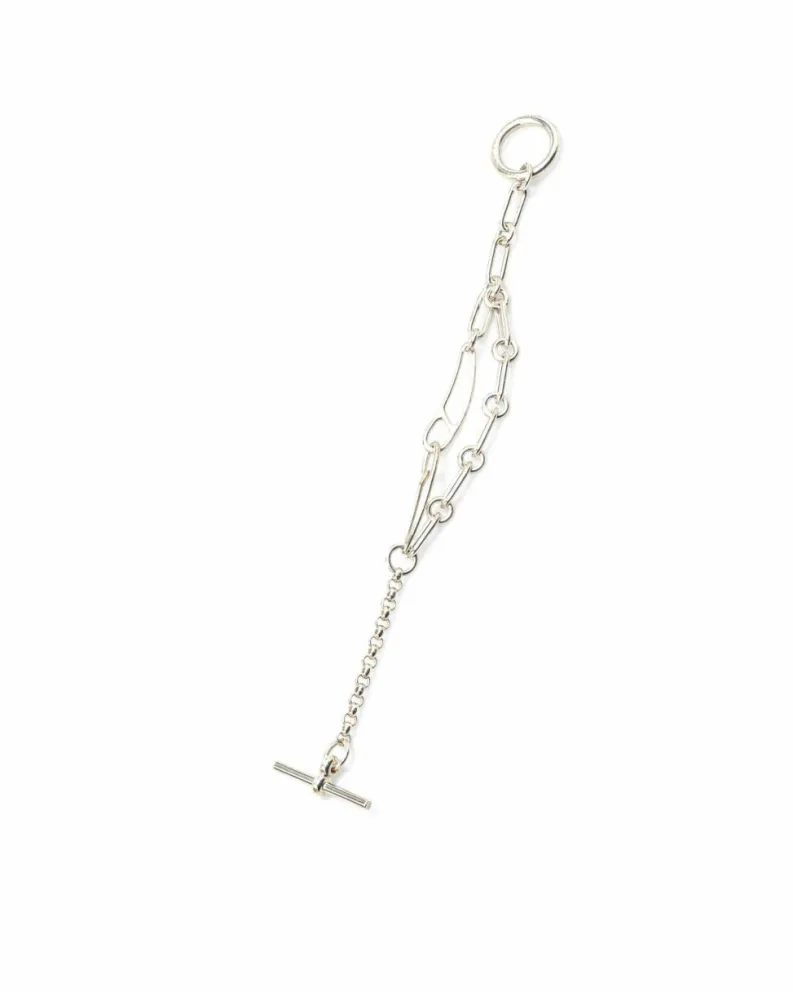 Bracelets*Hermes Preloved Sterling Toggle Closure Punk Bracelet Silver