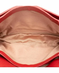 Cross-Body Bags*Miu Miu Preloved Studded Leather Crossbody Bag with Magnetic Snap Closure Red
