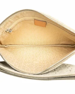 Cross-Body Bags*Celine Preloved Suede Double Zip Crossbody Bag with Silver-Tone Hardware Brown