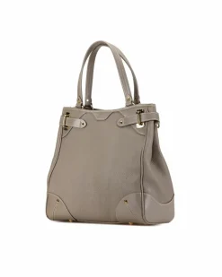 Tote Bags*Louis Vuitton Preloved Suhali Le Majestueux Leather Tote with Zip and Slip Pockets Brown