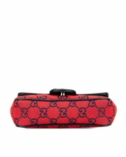 Cross-Body Bags*Gucci Preloved Super Mini Canvas Matelasse Flap Crossbody Bag with Chain Red