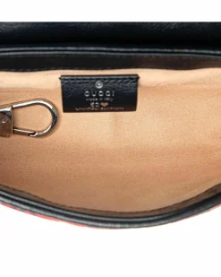 Cross-Body Bags*Gucci Preloved Super Mini Canvas Matelasse Flap Crossbody Bag with Chain Red