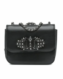Cross-Body Bags*Christian Louboutin Preloved Sweet Charity Leather Crossbody with Bow Details Black