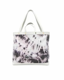 Tote Bags*Tom Ford Preloved Tie-Dye Canvas Tote Bag White