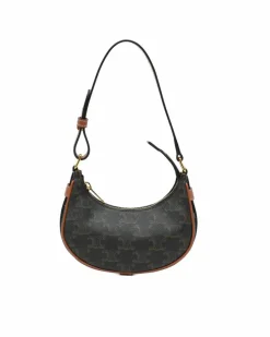 Shoulder Bags*Celine Preloved Triomphe Mini Shoulder Bag Brown