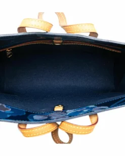 Tote Bags*Louis Vuitton Preloved Vernis Ikat Tote with Vachetta Leather Handles Blue