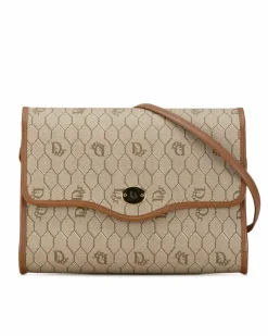 Cross-Body Bags*Dior Preloved Vintage Beige Canvas Crossbody Bag Brown
