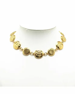 Necklaces*Chanel Preloved Vintage CC Coin Necklace Gold