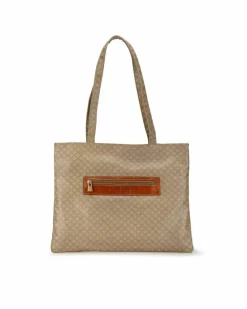 Tote Bags*Celine Preloved Vintage Tote Bag Beige Brown
