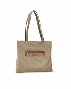 Tote Bags*Celine Preloved Vintage Tote Bag Beige Brown