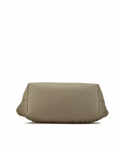 Tote Bags*Bottega Veneta Preloved Woven Leather Tote Bag with Rolled Handles and Interior Zip Brown