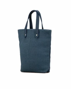 Tote Bags*Hermes Preloved Woven Leather Tote with Flat Handles Blue