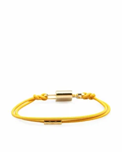 Bracelets*Louis Vuitton Preloved Leather Padlock Bracelet Luxury Padlock Bracelet in Yellow