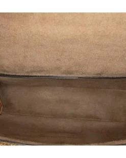 Shoulder Bags*Fendi Preloved Zucca Wool Chain Link Shoulder Bag with Interior Zip Pocket Brown