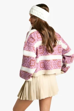 Cardigans*boohoo Premium Fairisle Striped Knitted Jumper purple