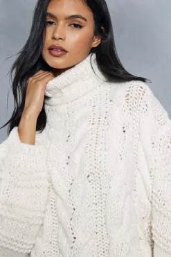 Jumper Dresses|Jumper Dresses*MissPap Premium Chunky Cable Knit Jumper cream
