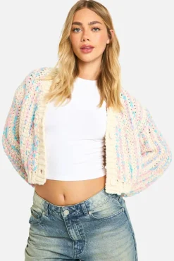 Cardigans|Jumpers & Cardigans*boohoo Premium Chunky Hand Knit Cardigan blue