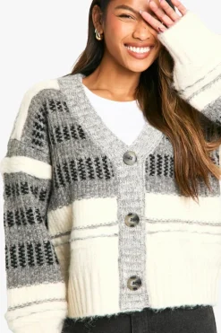 Cardigans|Jumpers & Cardigans*boohoo Premium Chunky Knitted Cardigan grey