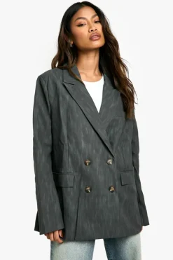 Up To 80% Off Winter Warmers|Suits & Tailoring*boohoo Premium Distressed Leather Look Oversized Blazer charcoal
