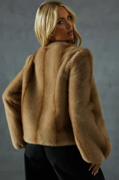 Heels|Faux Fur Coats*MissPap Premium Faux Fur Balloon Sleeve Coat brown