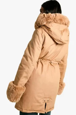 Up To 80% Off Winter Warmers|Going Out Jackets*boohoo Premium Faux Fur Trim Parka camel