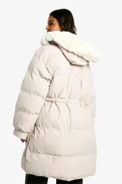 Up To 80% Off Winter Warmers|Parkas*boohoo Premium Faux Fur Trim Parka cream