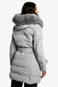 Up To 80% Off Winter Warmers|Parkas*boohoo Premium Faux Fur Trim Parka grey