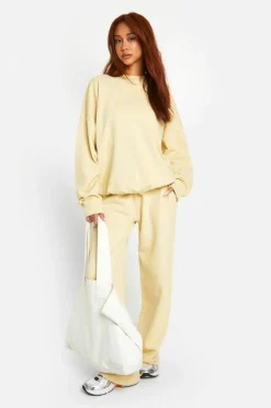 Sweatshirts|Hoodies & Sweatshirts*boohoo Premium Overdyed Sweatshirt butter