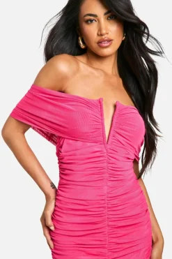 Bodycon Dresses*boohoo Premium Power Mesh Structured Midaxi Dress hot pink