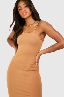 Bodycon Dresses*boohoo Premium Super Soft Racer Low Scoop Midaxi Dress caramel