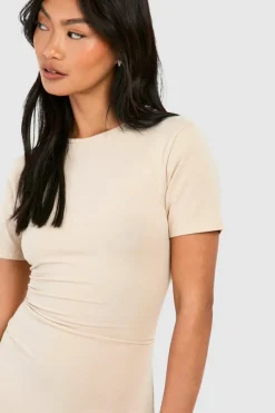 Bodycon Dresses*boohoo Premium Super Soft Short Sleeve Bodycon Mini Dress stone