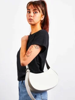 Shoulder Bags*SVNX PU Leather Saddle Bag Stone