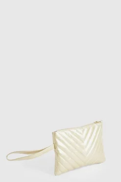 Handbags|Clutch Bags*boohoo Quilted Basic Clutch Bag gold