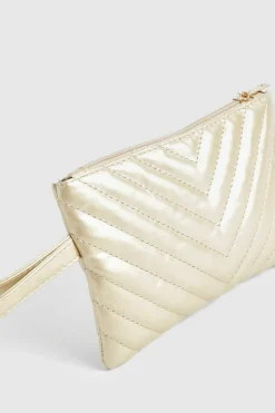 Handbags|Clutch Bags*boohoo Quilted Basic Clutch Bag gold