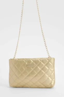 Cross-Body Bags|Handbags*boohoo Quilted Basic Cross Body Bag gold