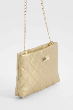 Cross-Body Bags|Handbags*boohoo Quilted Basic Cross Body Bag gold