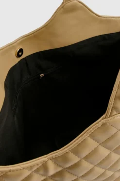 Shoulder Bags|Handbags*boohoo Quilted Leather Look Shopper Tote Bag taupe