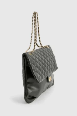 Shoulder Bags|Handbags*boohoo Quilted Leather Look Shoulder Bag black