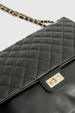 Shoulder Bags|Handbags*boohoo Quilted Leather Look Shoulder Bag black